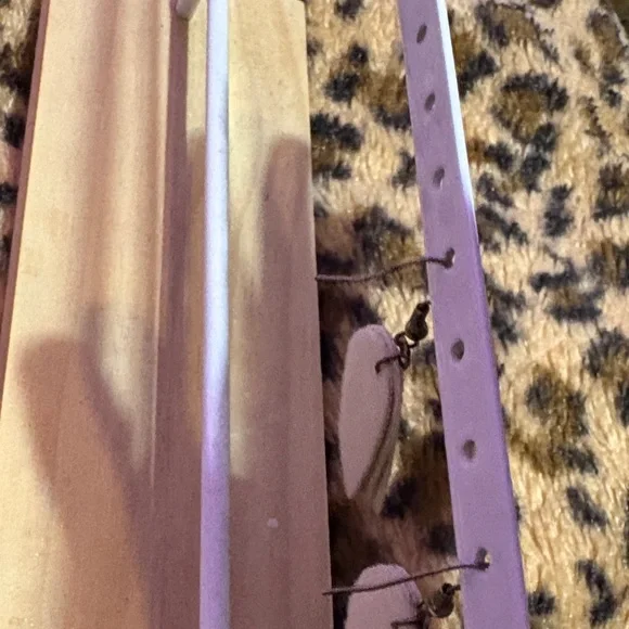 Pink & Blue Abstract Petal Drop Earrings - Picture 3 of 3